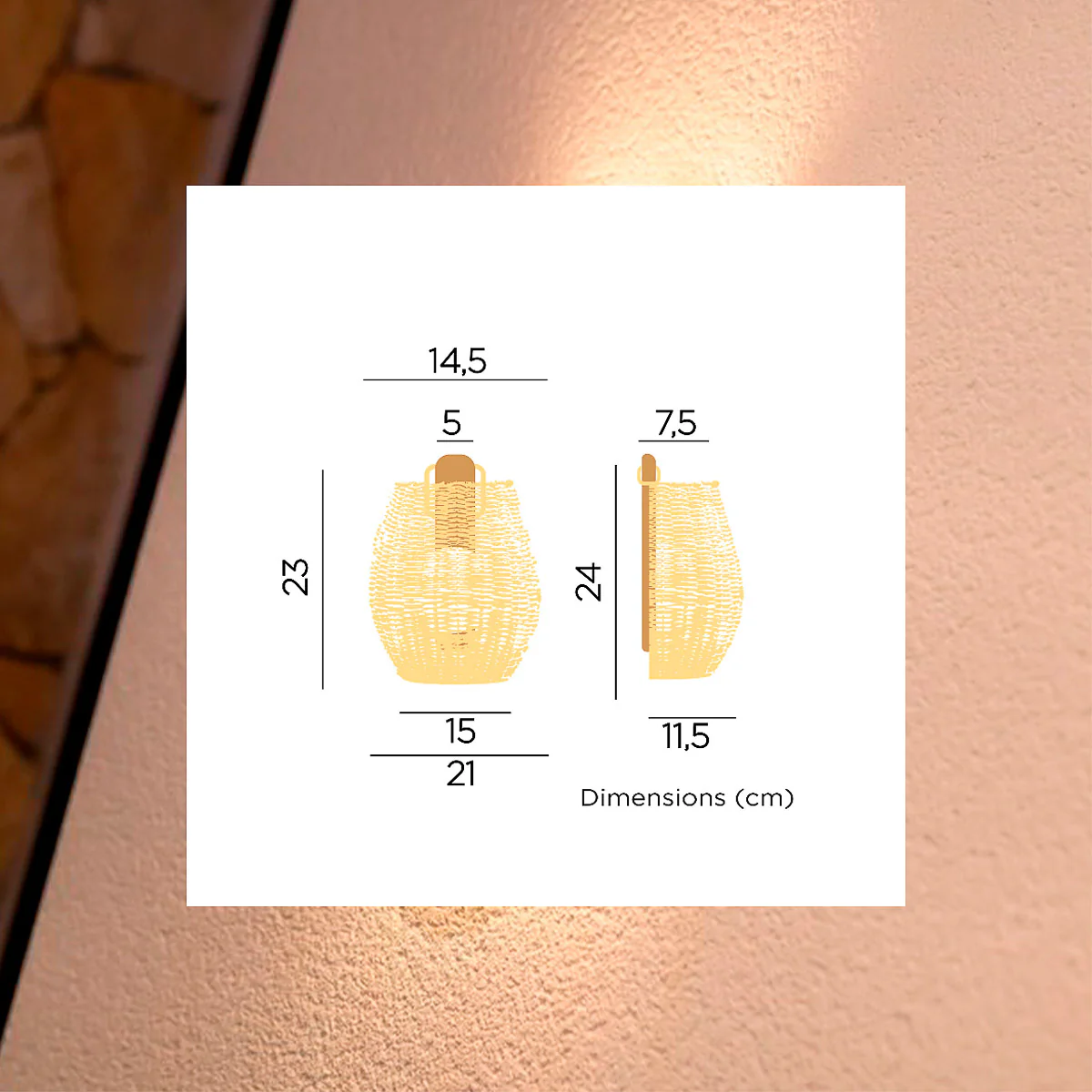 Aplique de pared sin cables SAONA WALL - Image 6