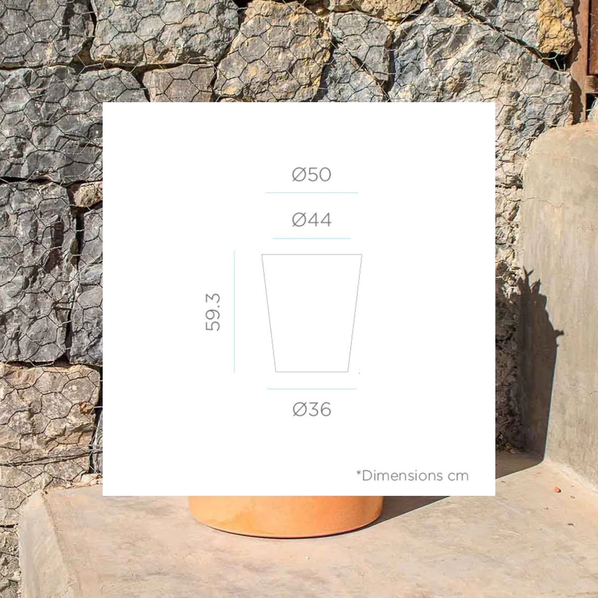 Macetero con acabado rústico GERBERA 50 - Image 13