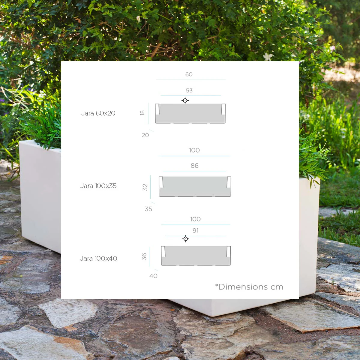Macetero rectangular JARA 100 x 40 - Image 15