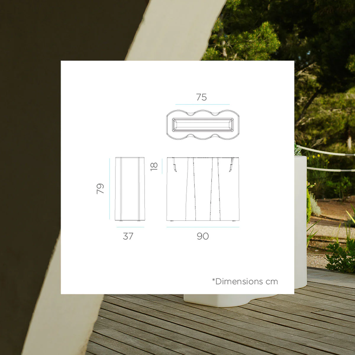 Macetero rectangular con luz PALMERA - Image 4