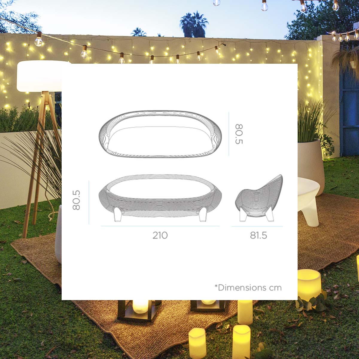 Sofá de Exterior con Iluminación Solar Jamaica - Image 12