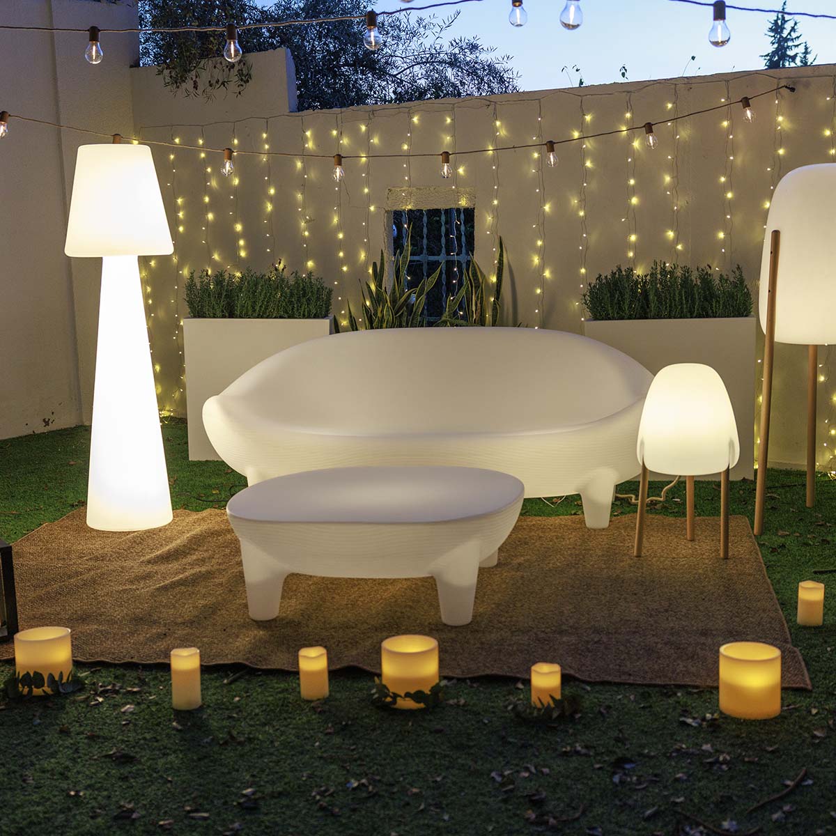 Sofá de Exterior con Iluminación Solar Jamaica - Image 7