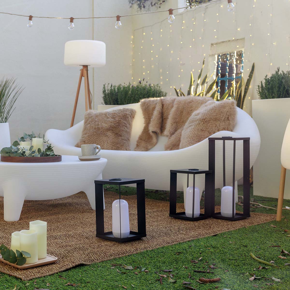 Sofá de Exterior con Iluminación Solar Jamaica - Image 8